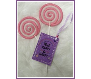 Stickdatei - Postkarte ITH Think Happy Be Happy